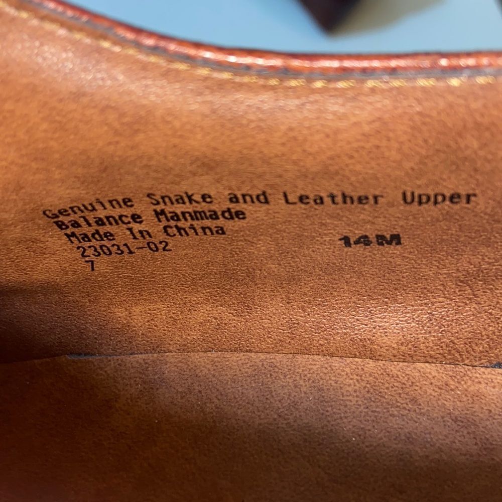 VTG, Stacy Adams Genuine Snake 🐍 23031-027 Leather Shoes Dress Size 14M - Picture 9 of 13